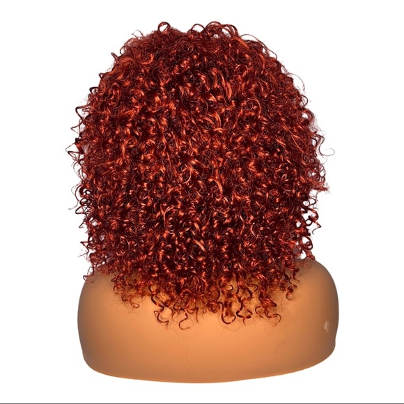 Burgundy Afro Kinky Curly Synthetic Wig W/bang - Picture 2 of 6